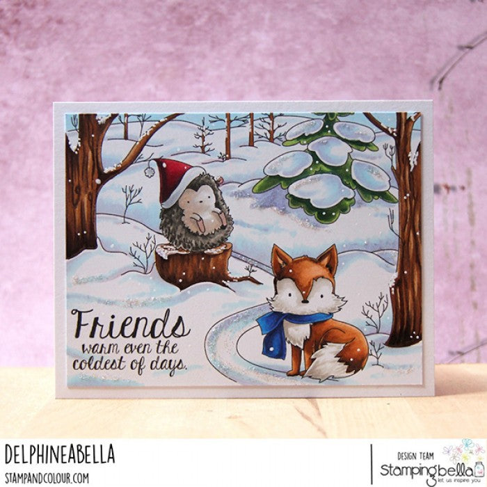 Stamping Bella - Cling Mounted Stamp - Winter Woodland Backdrop