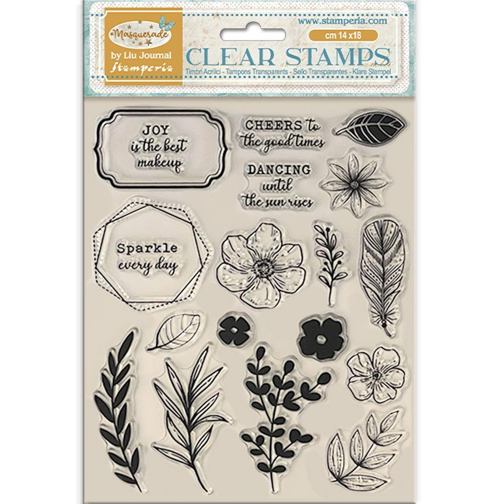 Stamperia - Masquerade - Clear Stamp -  Flowers and leaves