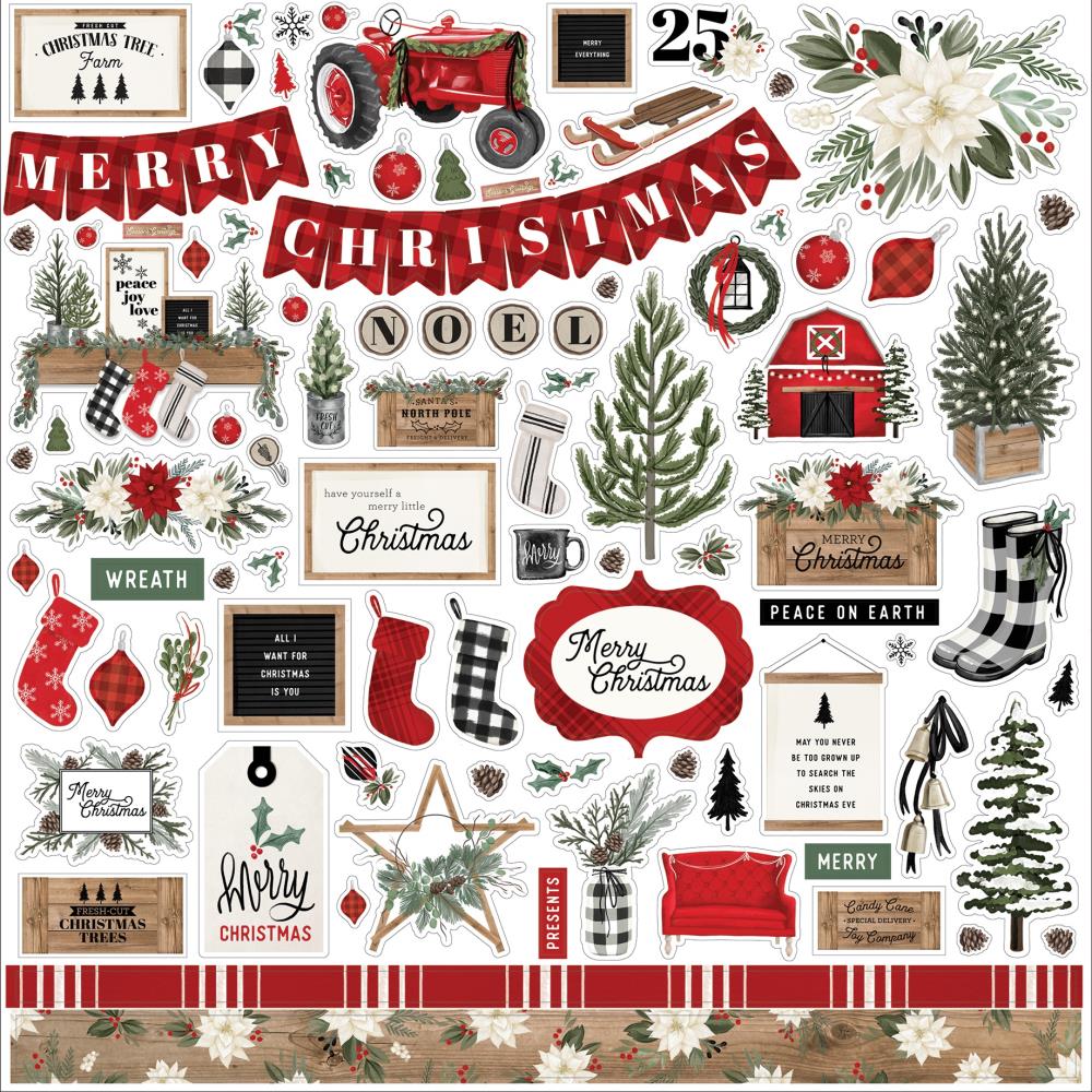 Carta Bella - Farmhouse Christmas- Stickers 12 x 12"