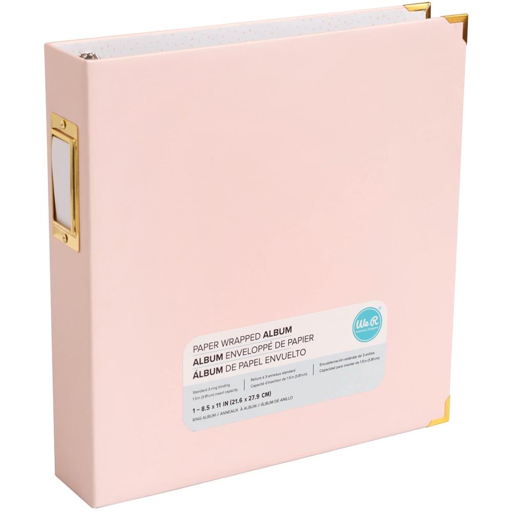 WRMK -  Paper Wrapped D- ring Album - Pink - 8,5 x 11"