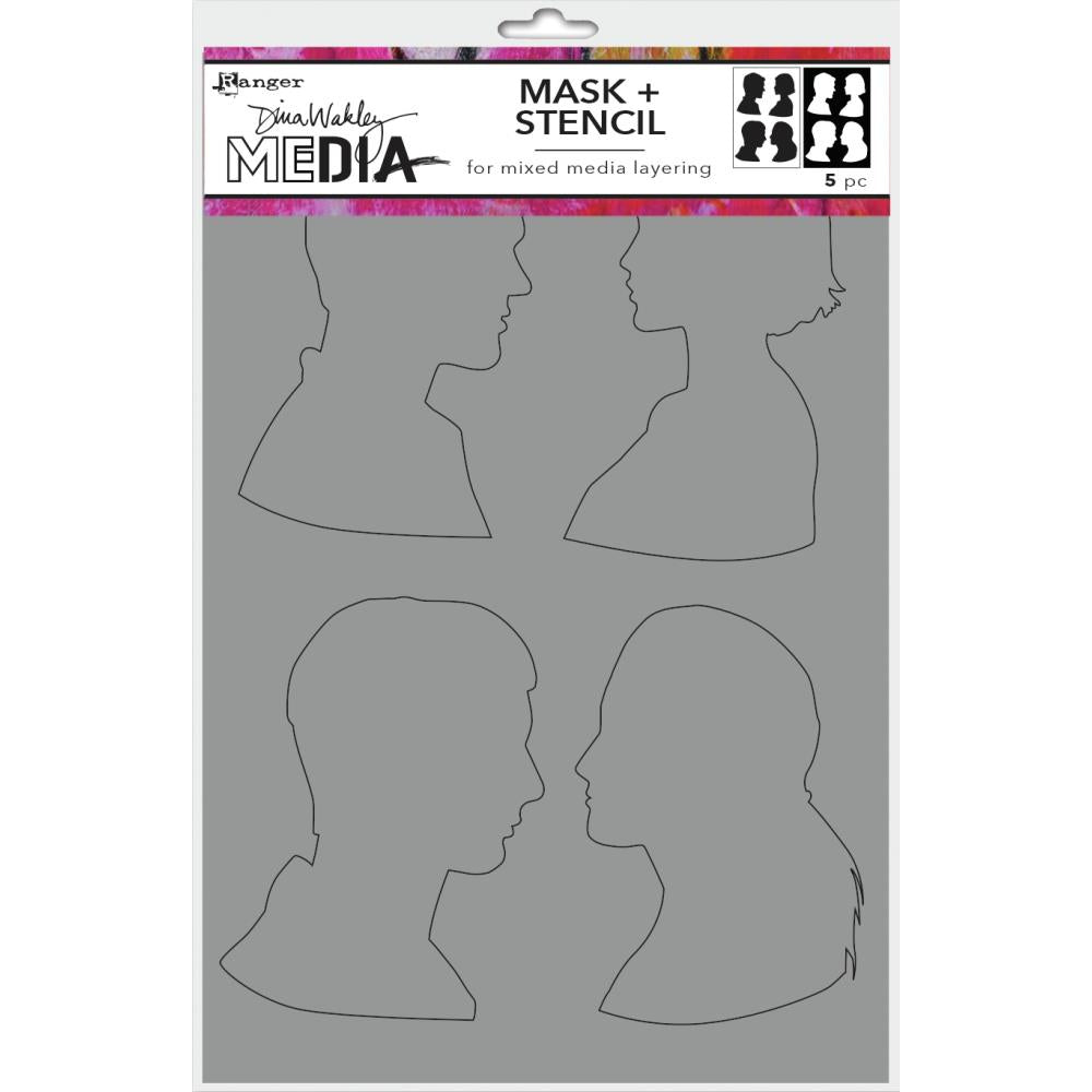 Dina Wakley Media - Stencil/Mask  - Profiles