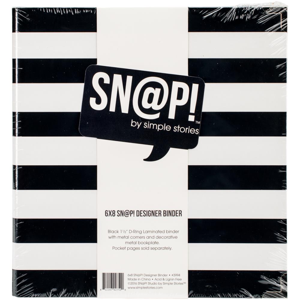 Simple Stories - Sn@p - Black Stripe Binder   6x8"