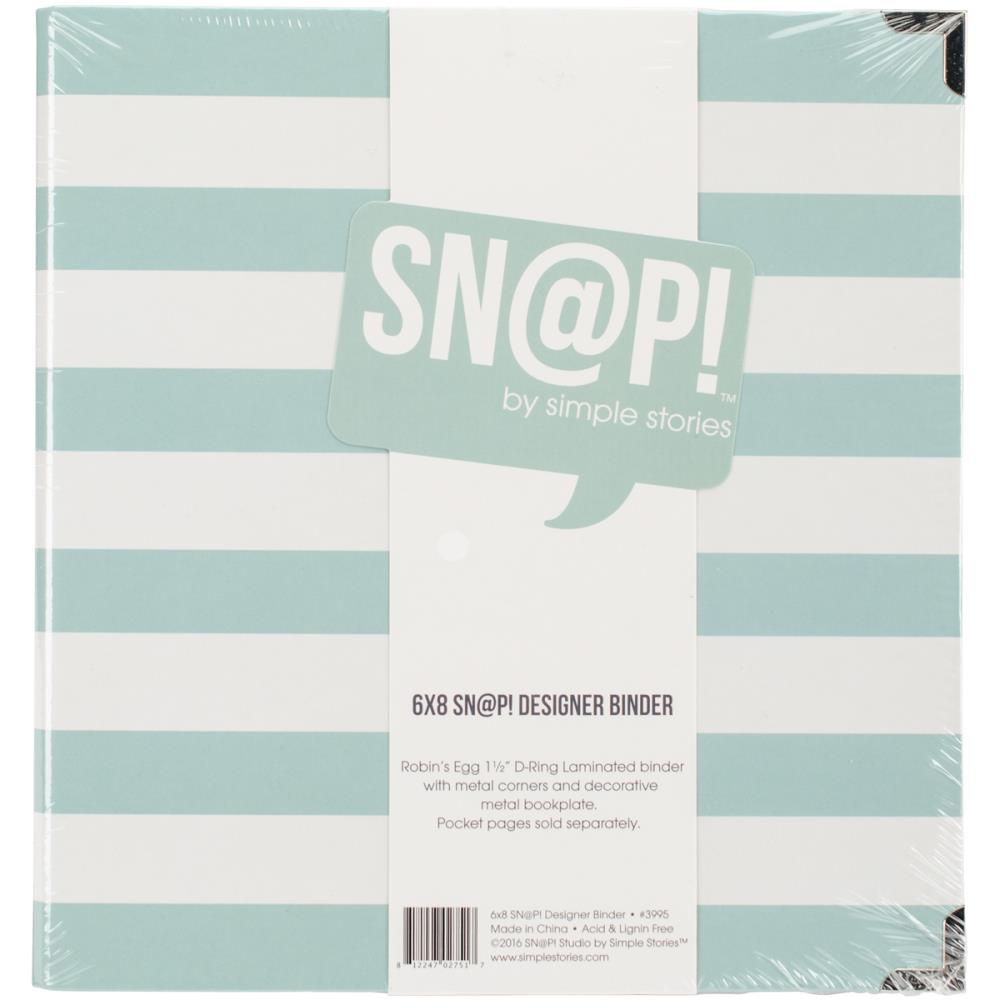 Simple Stories - Sn@p - Robins Stripe Binder   6x8"