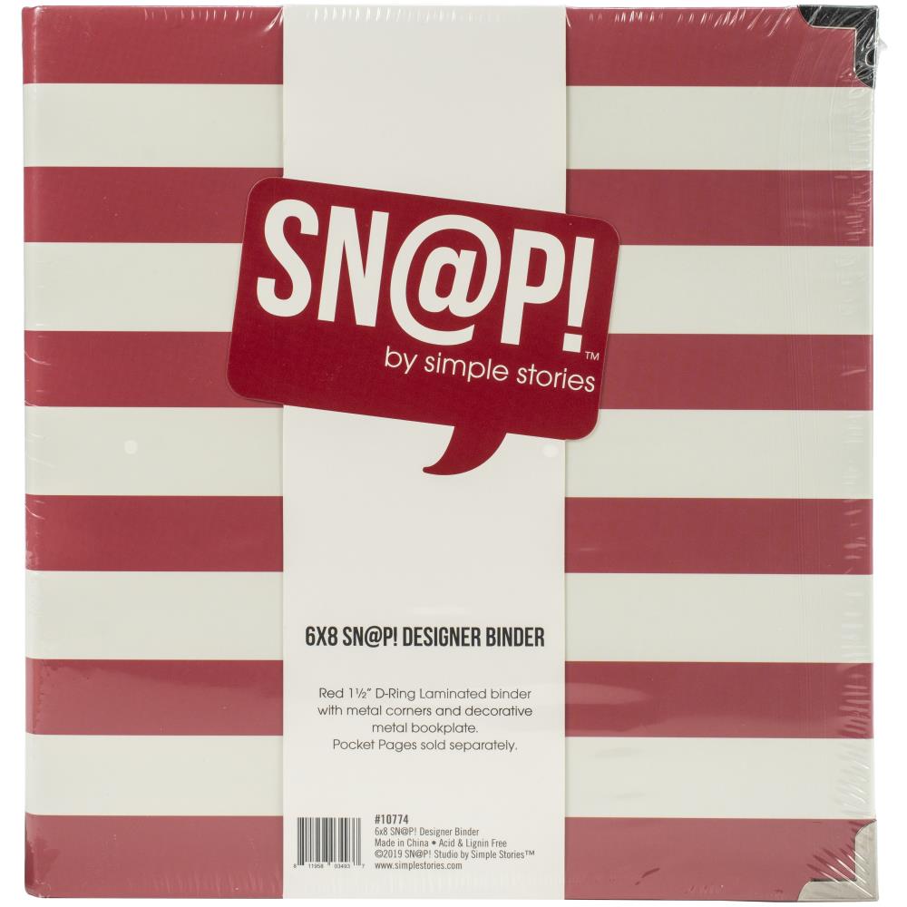 Simple Stories - Sn@p - Red Stripe Binder   6x8"