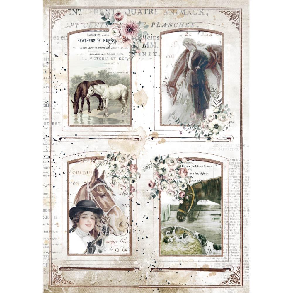 Stamperia - Romantic Horses - 4 frames - Rice Paper  A4