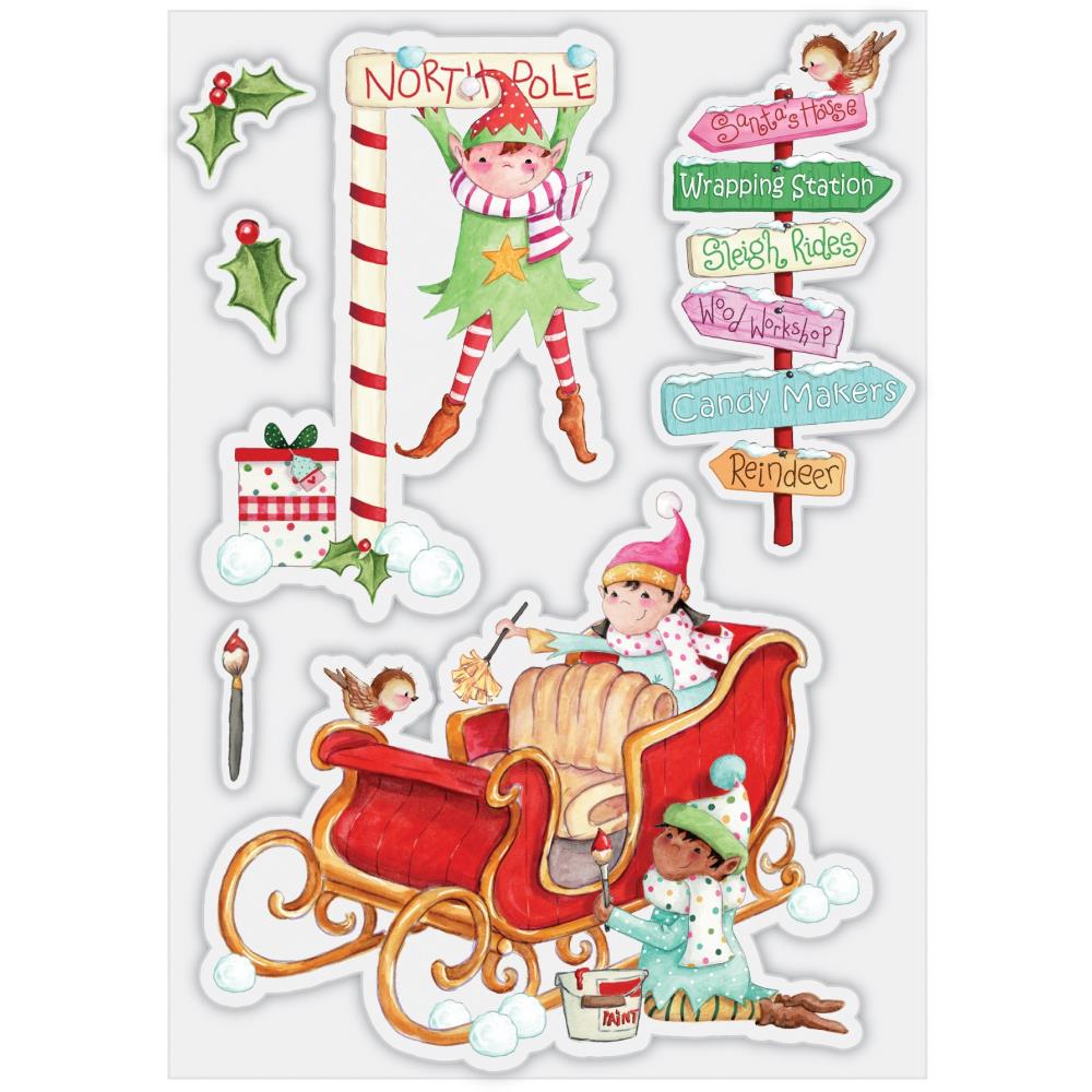 Craft Consortium - Clear Stamps - Made by elves - Sleigh