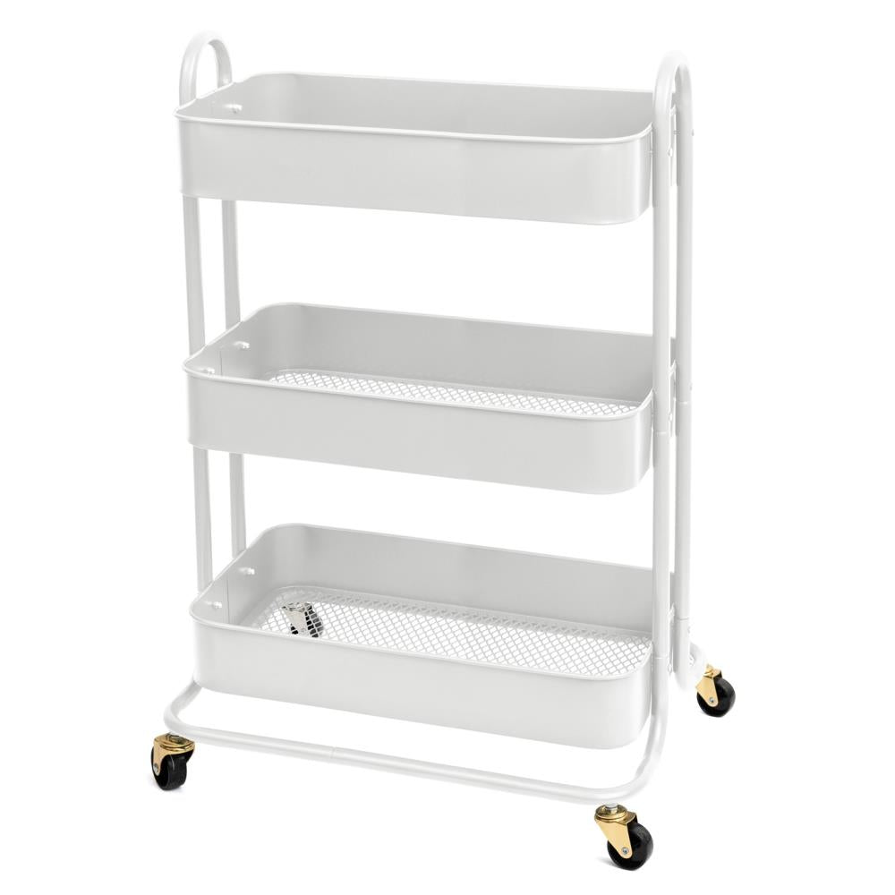 WRMK - A La Cart Storage- Large Storage Cart with Handles - White