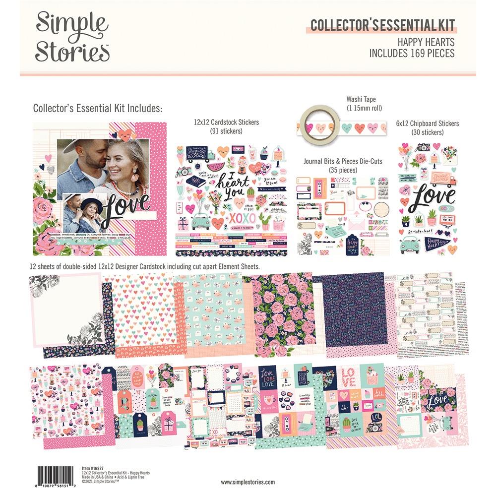 Simple Stories - Happy Hearts - Collectors Essentials Kit - 12 x 12"