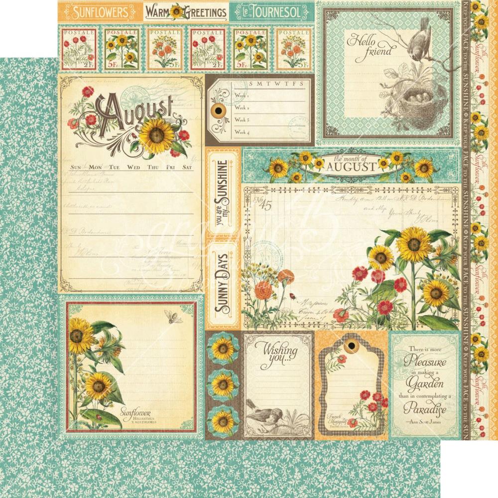 Graphic45 - Deluxe Collection Edition - Time To Flourish - Paper Pad - 12 x 12"