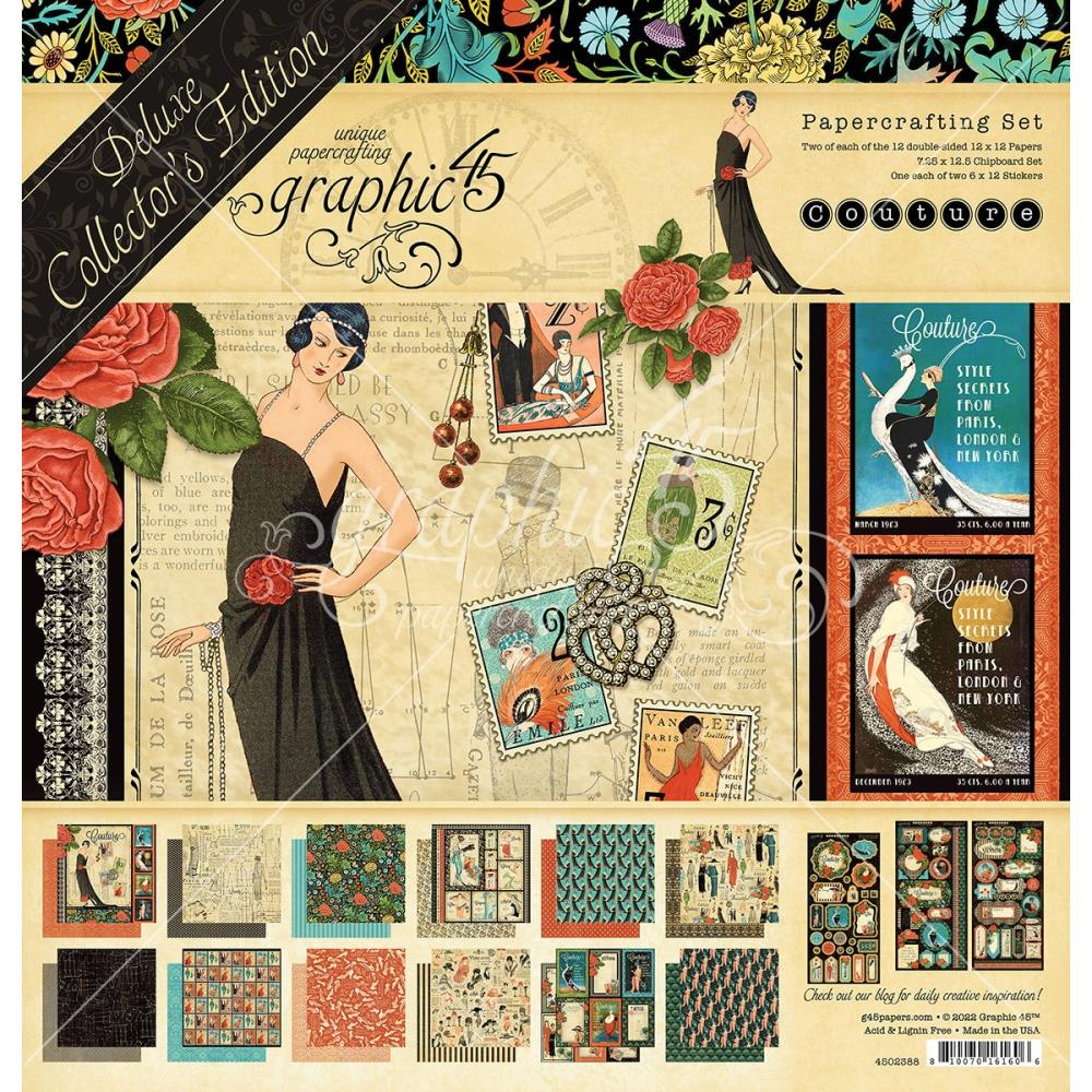 Graphic45 - Couture Deluxe - Collectors Edition - Paper Pack 12" x 12"