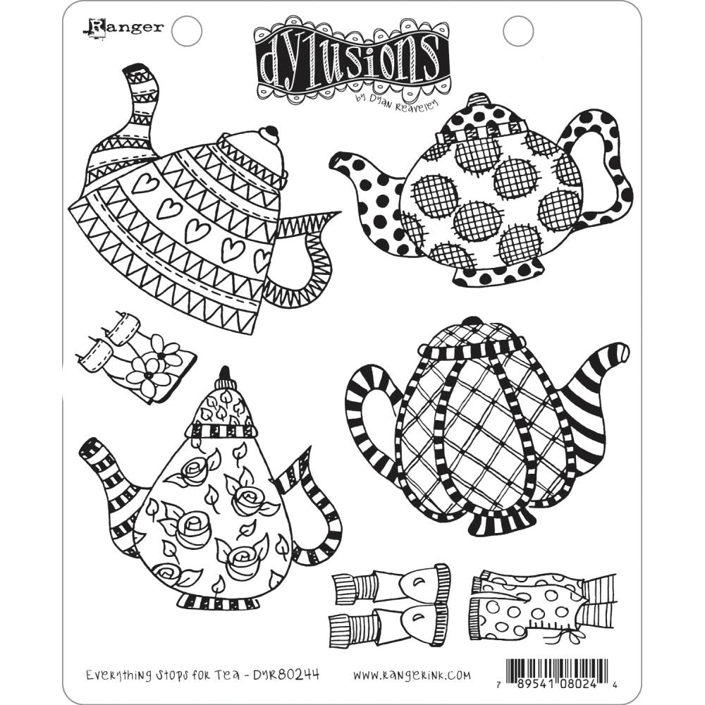 Dylusions - Cling Stamps - Everything stops for tea