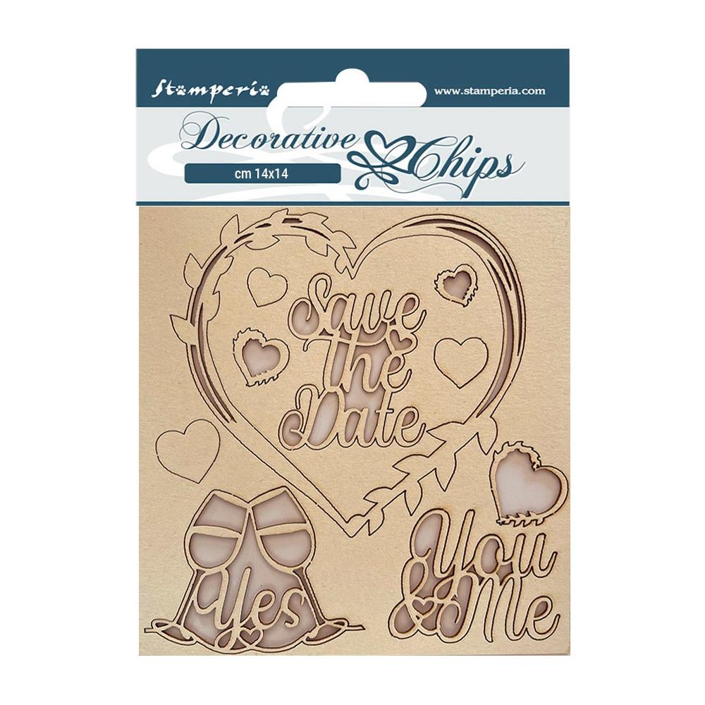 Stamperia - You and me - Decorative Chips - Save the date