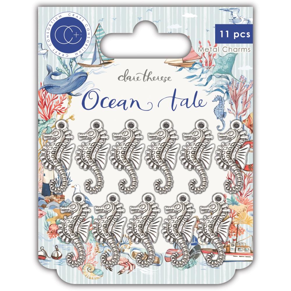 Craft Consortium - Ocean Tale -  Metal Charms - Seahorse