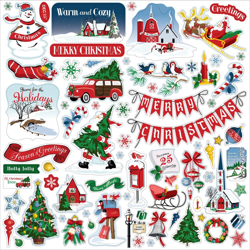 Carta Bella - White Christmas - Cardstock Stickers 12x12"