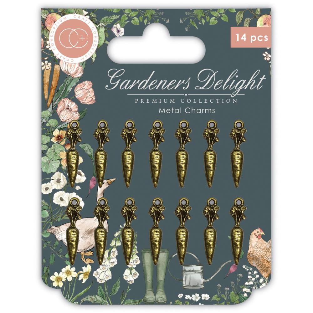 Craft Consortium - Garderners Delight -  Metal Charms - Carrot