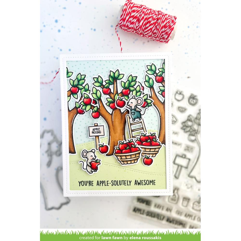 Lawn Fawn - Clear Stamps - Apple-Solutely Awesome