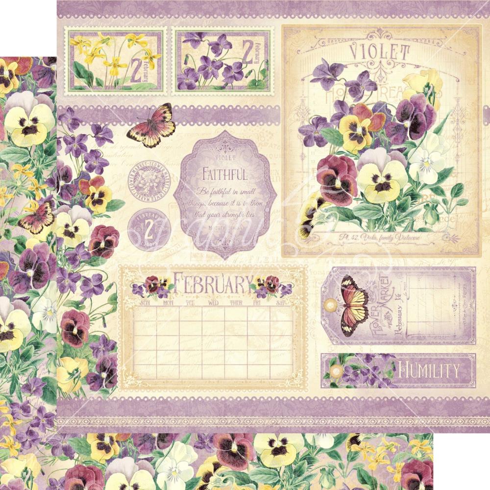 Graphic45 - Flower Market - February Flowers  - 12 x 12"