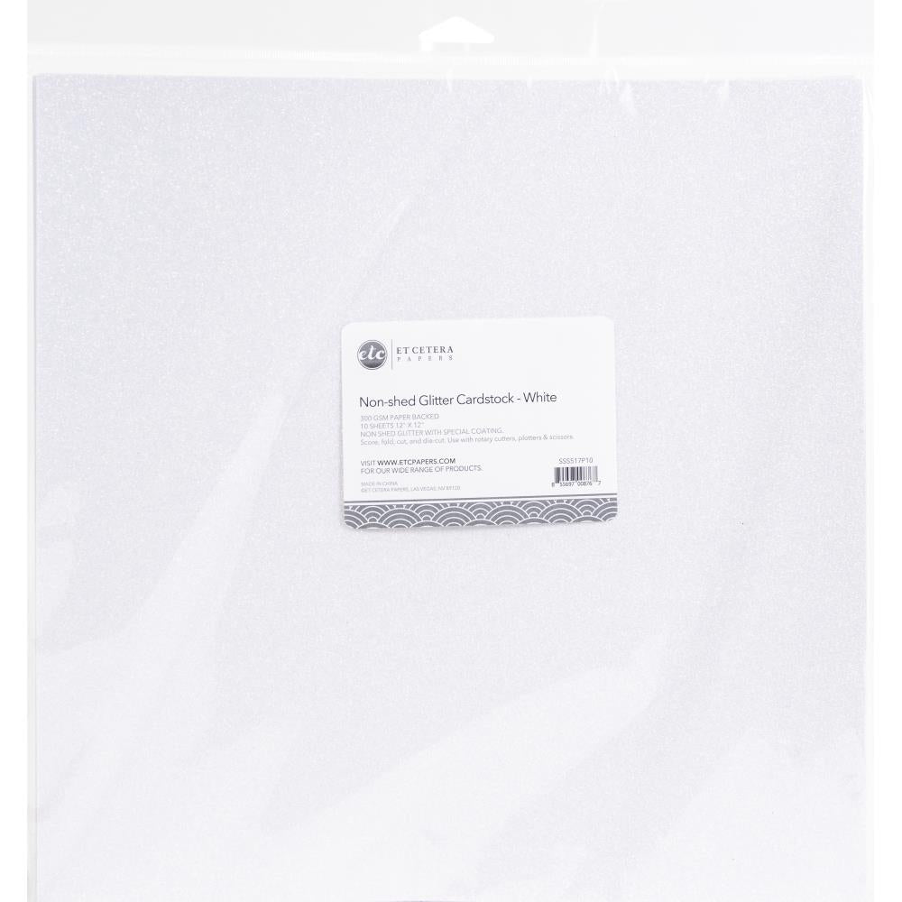 ETC papers - WHITE Glitter Cardstock -   12 x 12"
