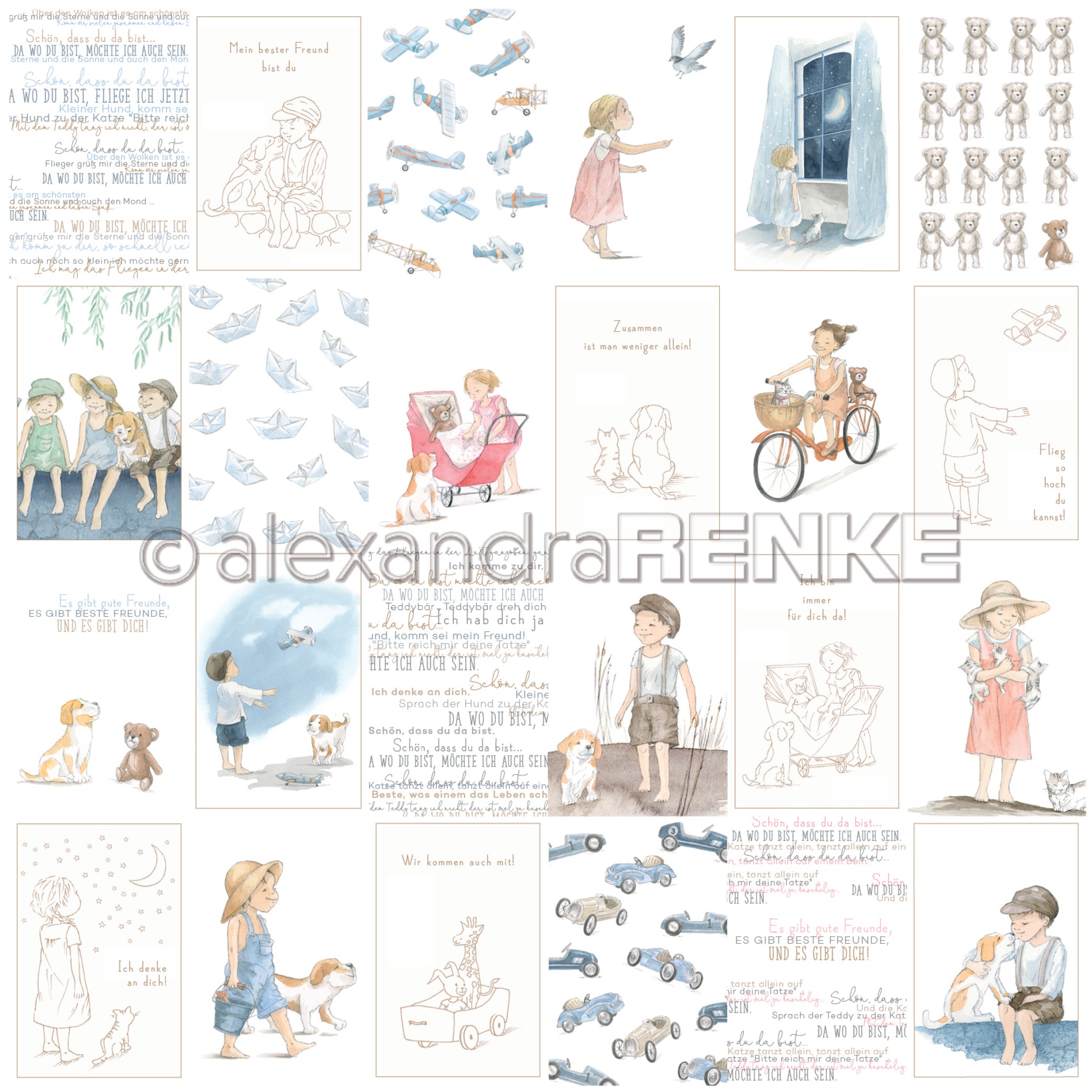 Alexandra Renke -  Best Friends Card Sheet - Paper   12x12"