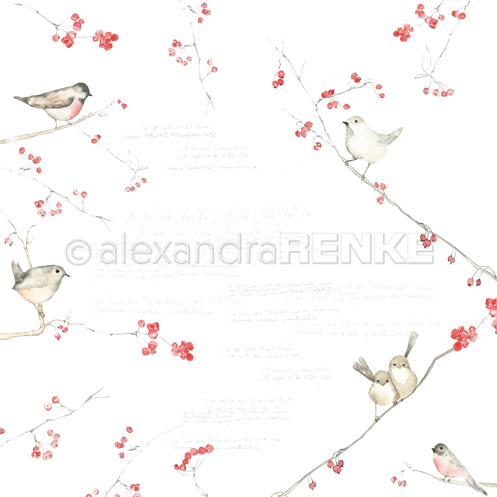 Alexandra Renke - Birds and Berries  - 12 x 12"