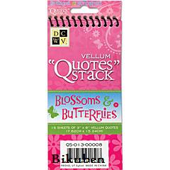DCWV: Blossoms & Butterflies Vellum Quotes Stack