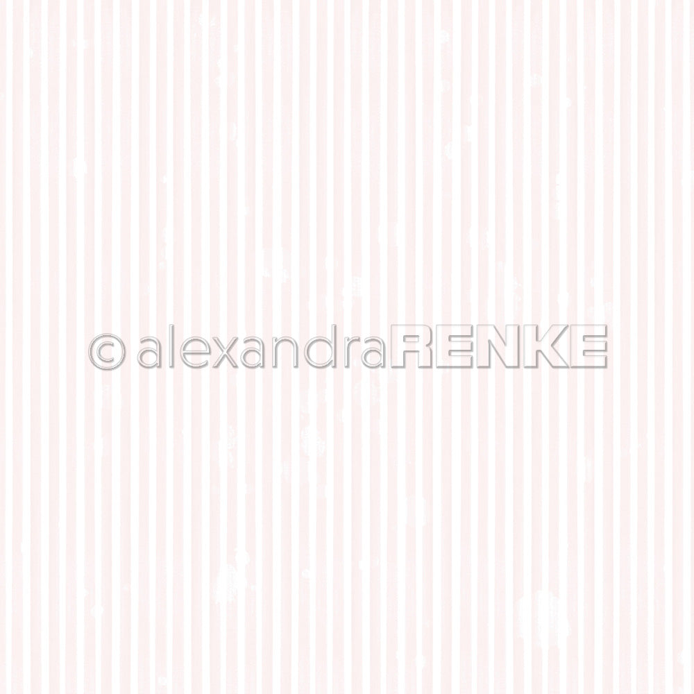 Alexandra Renke - Narrow Stripes  Peony - 12 x 12"