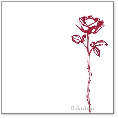 Hambly: Single Rose Burgundy Red Overlay