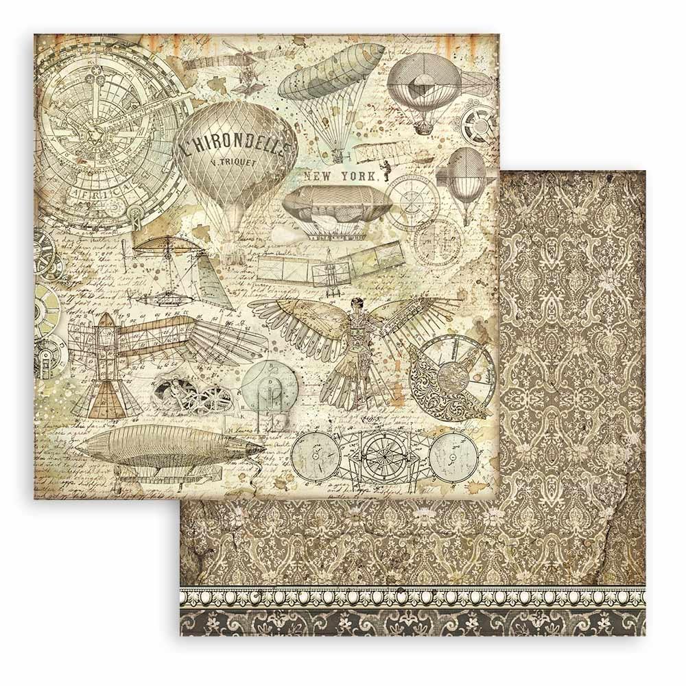 Stamperia - Sir Vagabond Aviator - Background selection  - Paper Pack - 12" x 12"