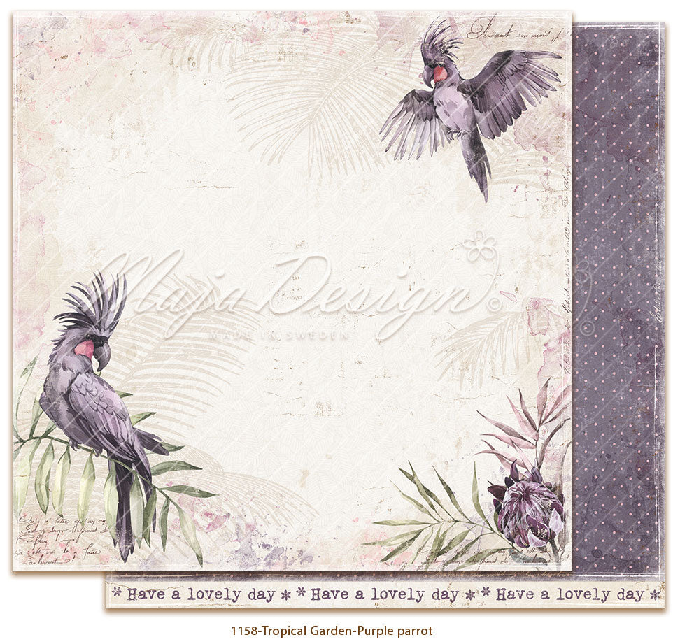 Maja Design - Tropical Garden - Purple Parrot  -   12 x 12"