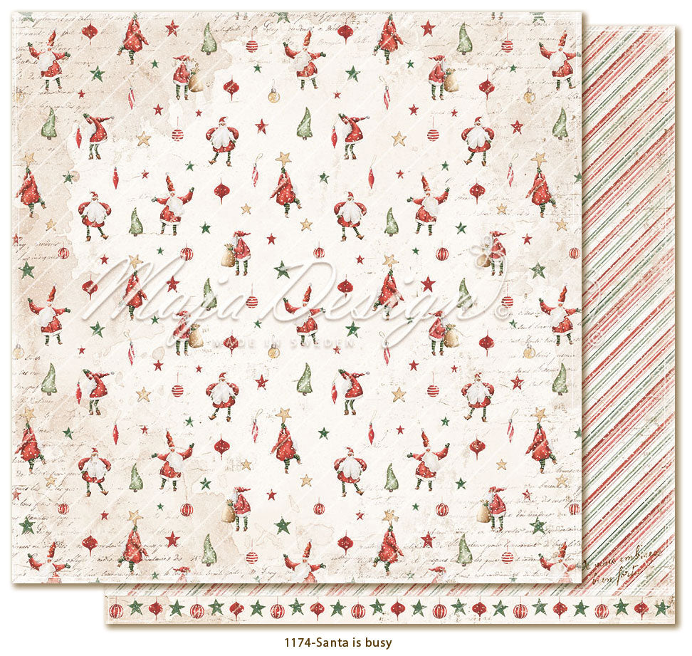 Maja Design - Happy Christmas - Santa is busy -  12 x 12"