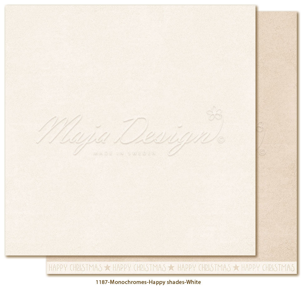 Maja Design - Happy Christmas - Monochromes - Happy Shades - Hele serien (4 ark)  12 x 12"