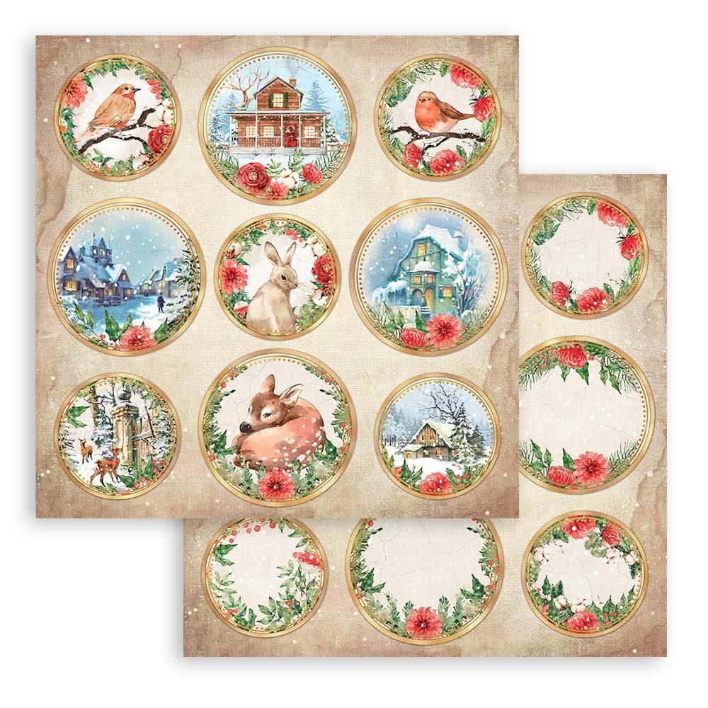 Stamperia  - Home for the Holidays - Paper Pad  10 pk - 12 x 12"