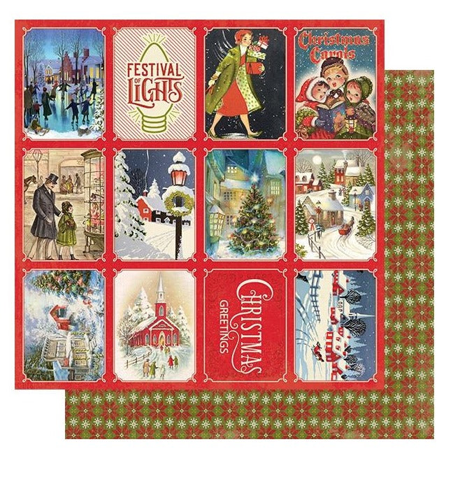 Authentique - Christmas Greetings - Small Town - Cut Aparts  - 12x12"