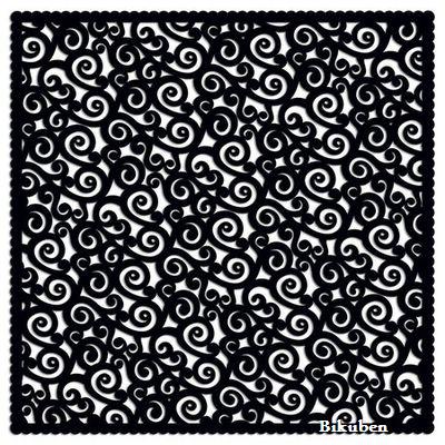 Samantha Walker: Scalloped Black Swirls - Die Cut Paper