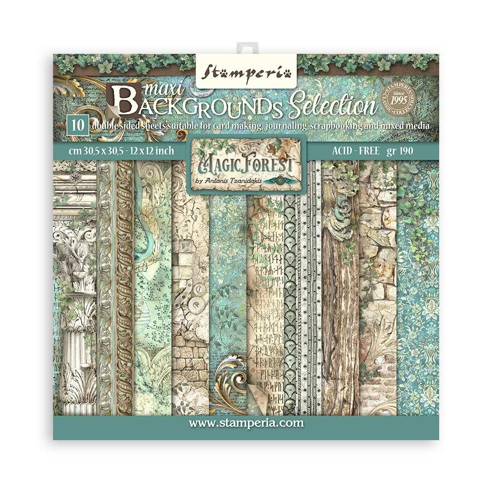 Stamperia  - Magic Forest - Background Selection - Paper Pack 10 pk - 12 x 12"