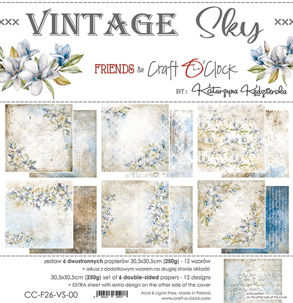 Craft O'Clock - Vintage Sky - Paper Pack -  12 x 12"
