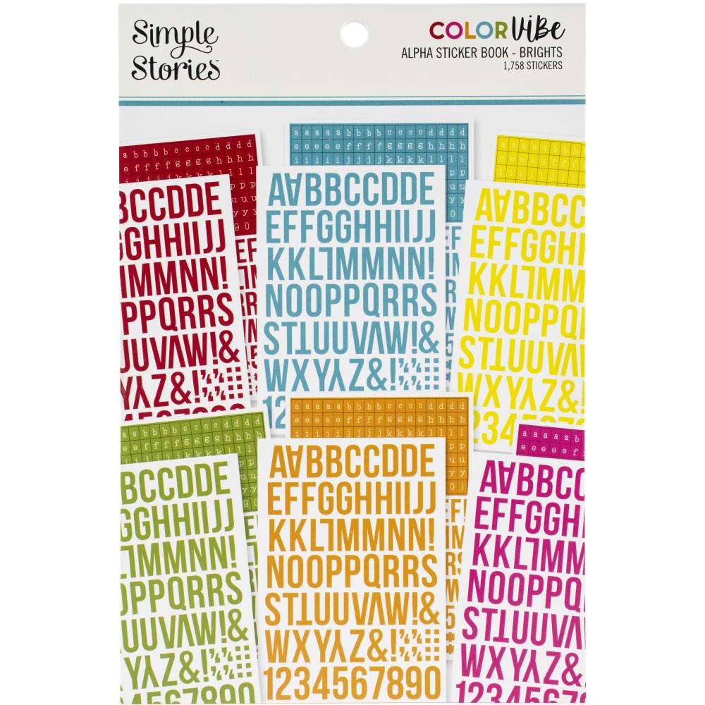Simple Stories - Color Vibe - Alpha Sticker Book - Brights