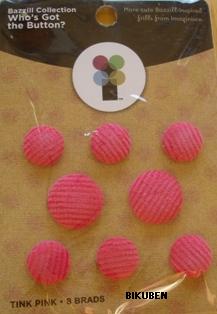 Bazzill: Who's got buttons brads - Tink Pink