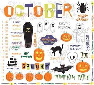 Karen Foster: October calendar rub-ons