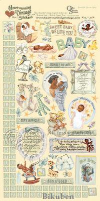 Crafty Secrets: Beautiful Brown Baby Vintage Stickers