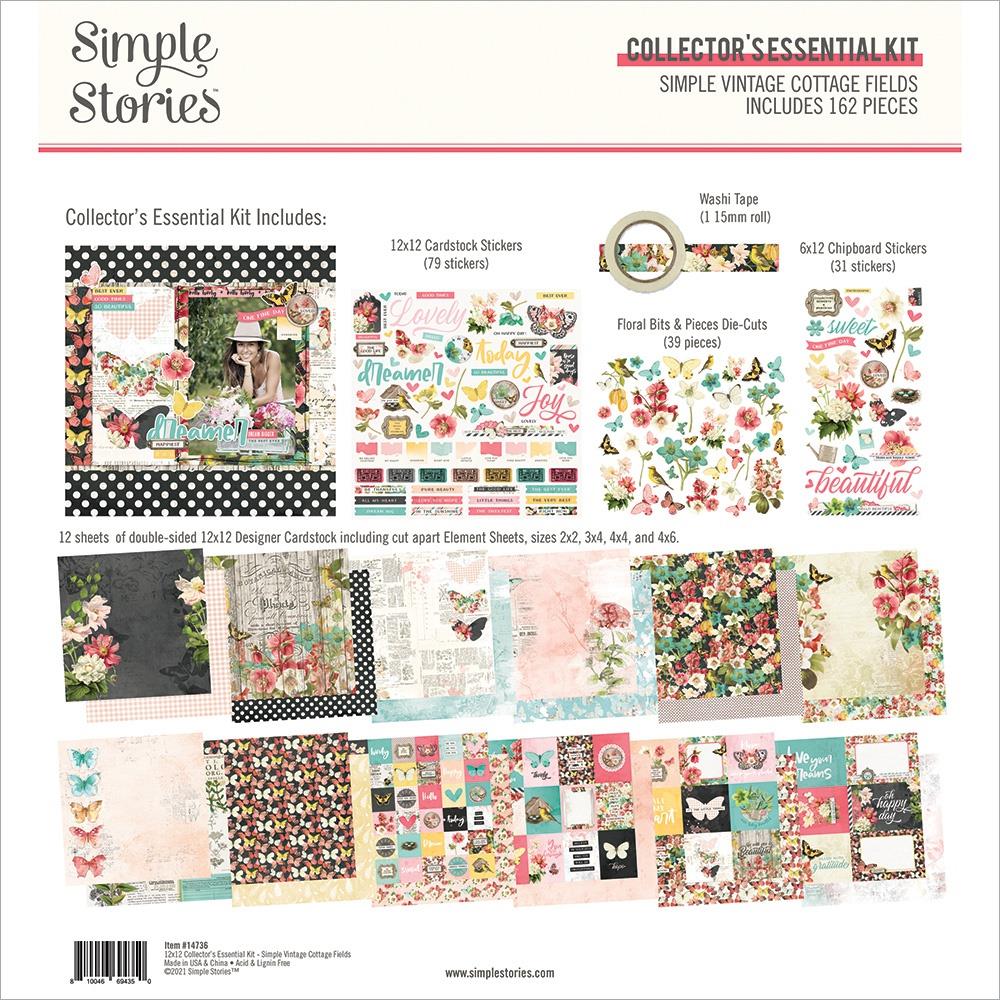 Simple Stories - Cottage Fields - Collectors Essentials Kit - 12 x 12"