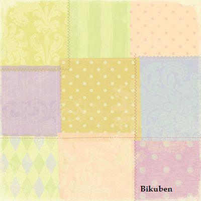 K & Company:BW Dollhouse- Quilted Squares Flat Paper 12 x 12"