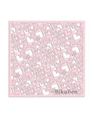 Creative Imaginations: Scalloped Pink Hearts - Die Cut Paper  12 x12"