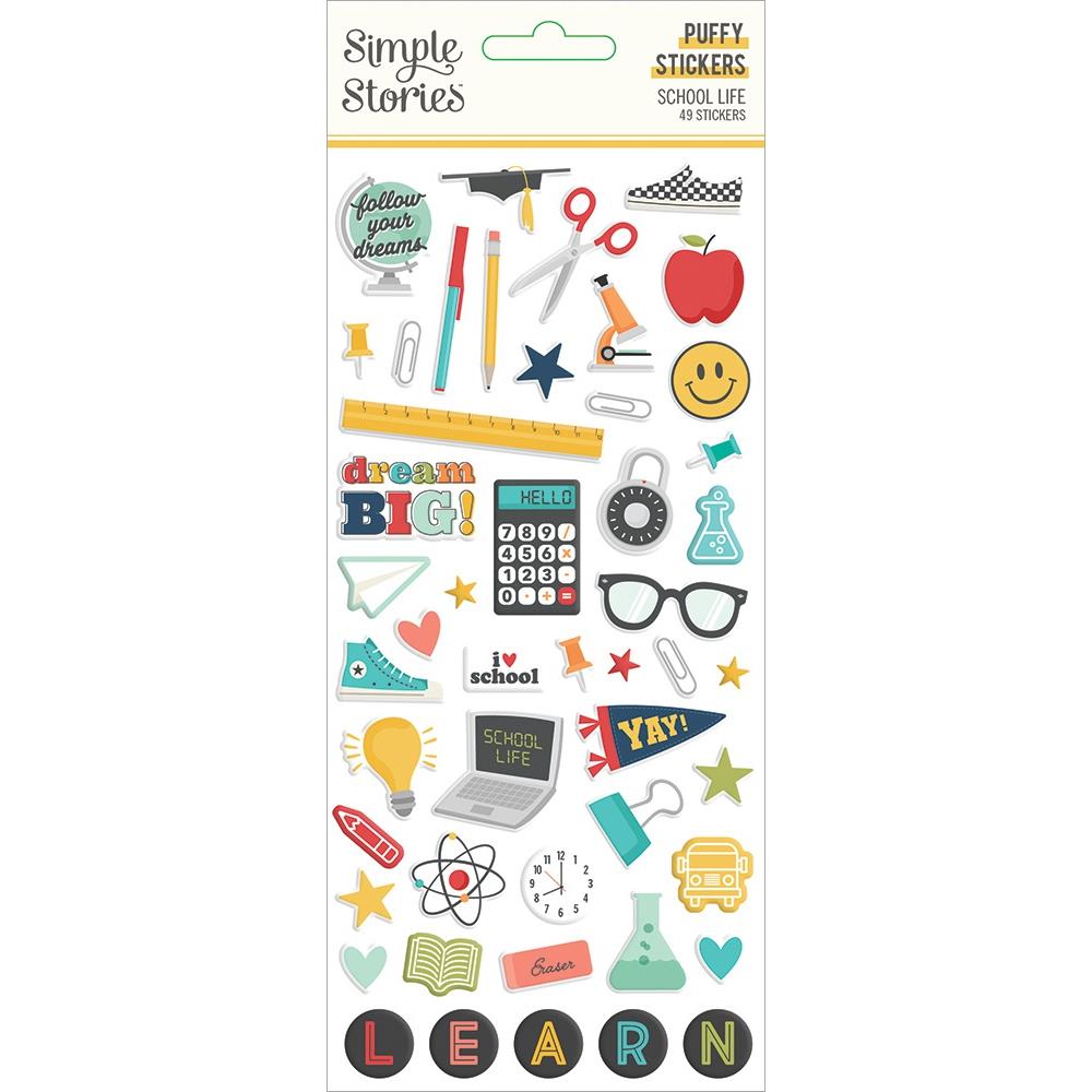 Simple Stories - School Life - Puffy  Stickers