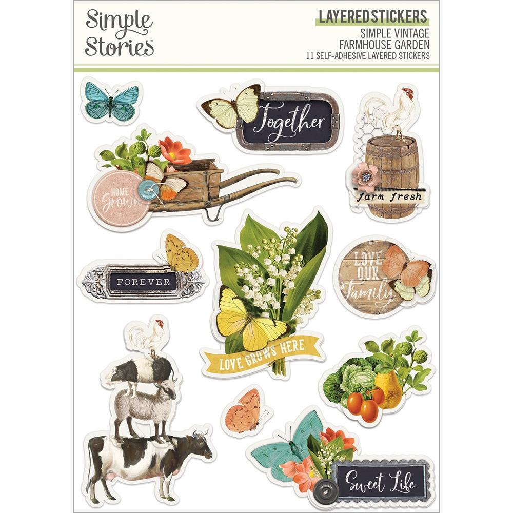 Simple Stories - Farmhouse Garden - Layered Stickers