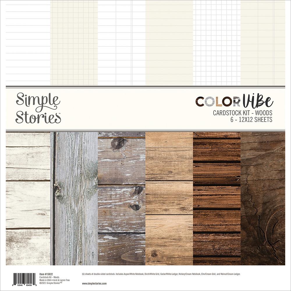 Simple Stories - Color Vibe - Woods Paper Pack - 12 x 12"