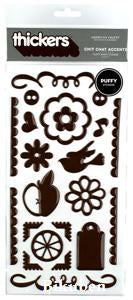 Thickers: Chit Chat Accents - CHESTNUT Puffy Stickers  