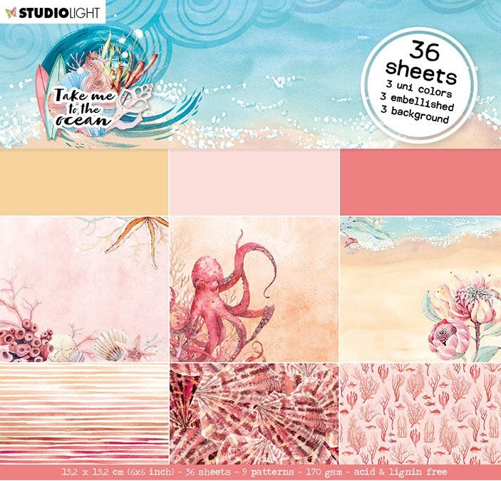 Studiolight - Take me to the Ocean - Warm Colors - Paper Pad  6 x 6 "