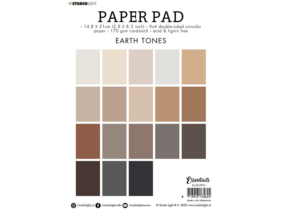 Studiolight Paper Pad - Earth Tones