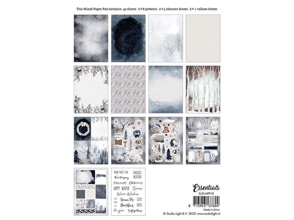 Studiolight - Essentials - Mixed Paper Pad 18 - A5